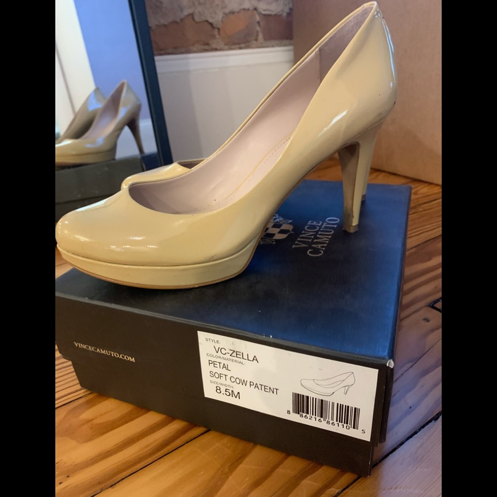 Vince Camuto zella patent platform heels